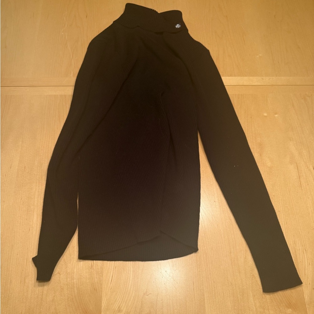 Ralph Lauren Black Ribbed Turtleneck Sweater